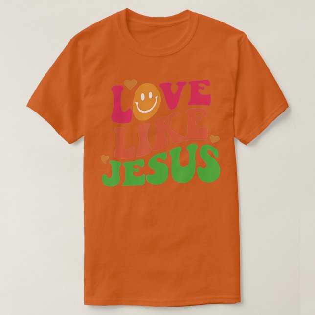 Kärlek som Jesus och den katolske prästen Retro Ch T Shirt (Design framsida)