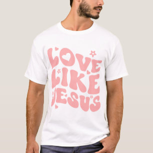 Kärlek som Jesus och den katolske prästen Retro Ch T Shirt