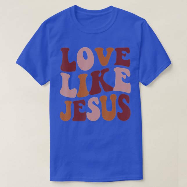 Kärlek som Jesus och den katolske prästen Retro Ch T Shirt (Design framsida)