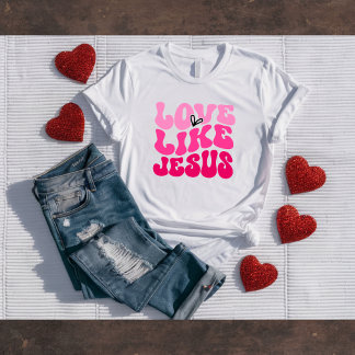 Kärlek som Jesus Retro Alla hjärtans dag T-shirt