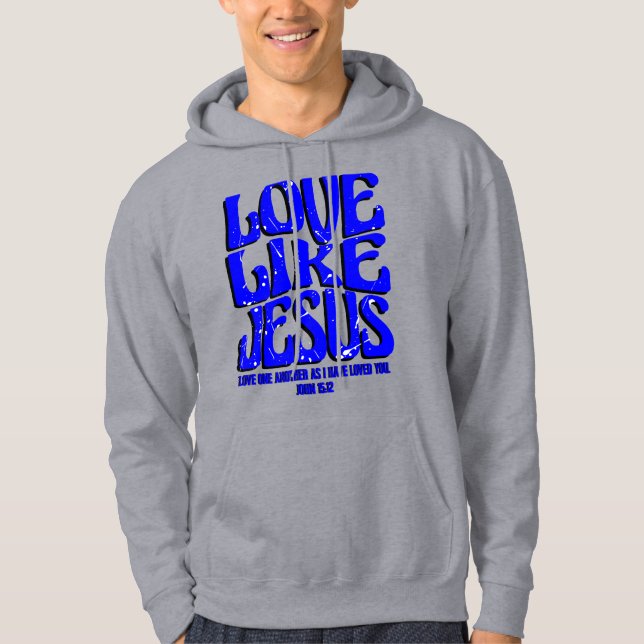 Kärlek som Jesus Retro Hoodie (Framsida)