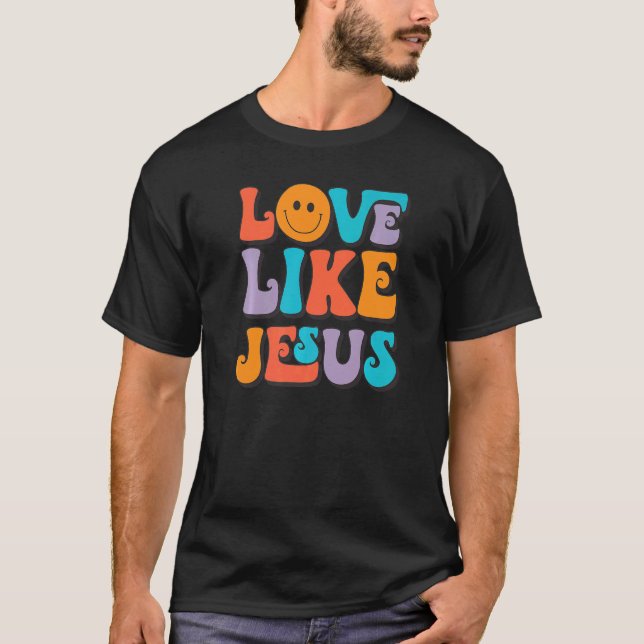 Kärlek som Jesus Smile Ansikte Aestesiskt Trendig  T Shirt (Framsida)