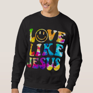 Kärlek som Jesus Tie Dye Faith Christian Jesus Man Lång Ärmad Tröja