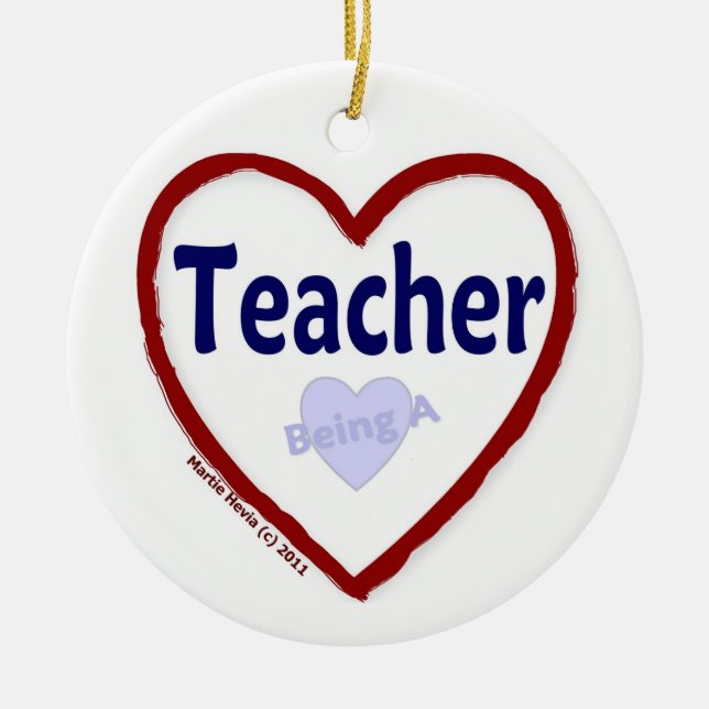 Kärlek som lärare julgransprydnad keramik (Framsidan)