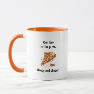 Kärlek som Pizza Funny Food Pun Say Mugg