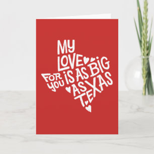 Kärlek som så är stor som Texas hälsningkort Helgkort