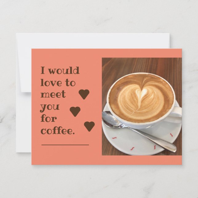 Kärlek som ska mötas för kaffekort kort (Framsida)