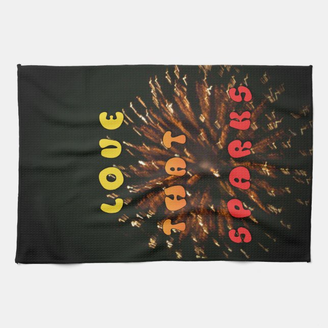 Kärlek som sparar Abstrakt Art Design-utskrift Kökshandduk (Horisontell)