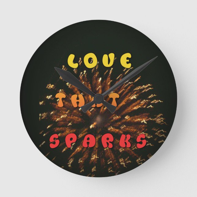 Kärlek som sparar Abstrakt Art Design-utskrift Rund Klocka (Framsida)