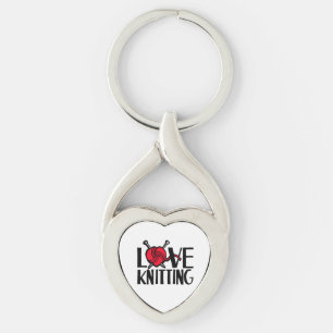 Kärlek som sticker keychain twisted heart silverfärgad nyckelring