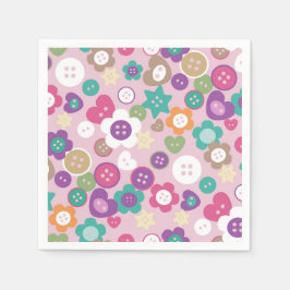 Kärlek-sömingsknappar Rosa Napkins Pappersservett