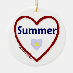 Kärlek sommar julgransprydnad keramik