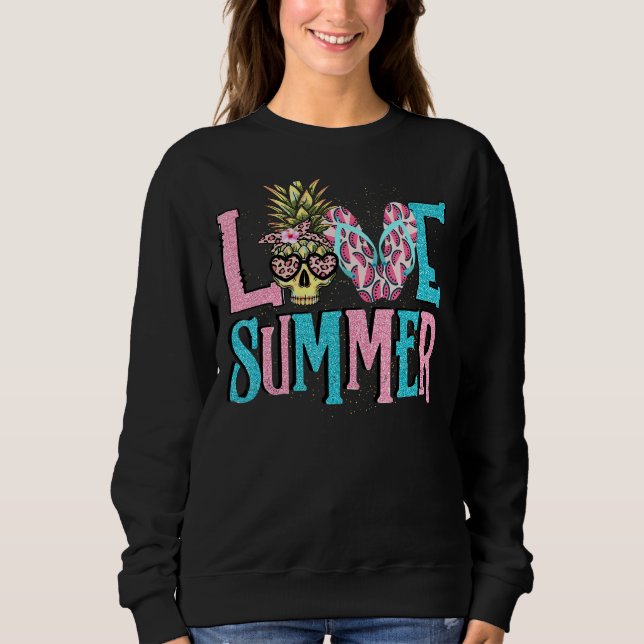 Kärlek sommaranas skull Watermelon Fru T Shirt (Framsida)