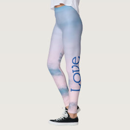 Kärlek sommarblå Yoga Byxor, baljväxter Leggings
