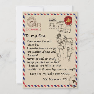 Kärlek Son Brev till min dotter Kärlek du Pojke Julkort