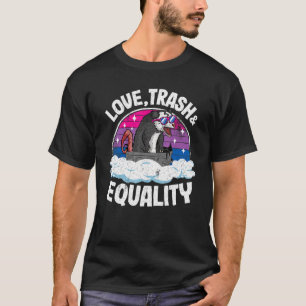 Kärlek Sopor & Equality Opossum Bisexual Flagga Bi T Shirt