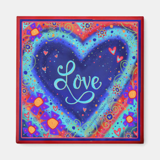 Kärlek Söt Blommigt Heart Trendig Inspirationell R Magnet