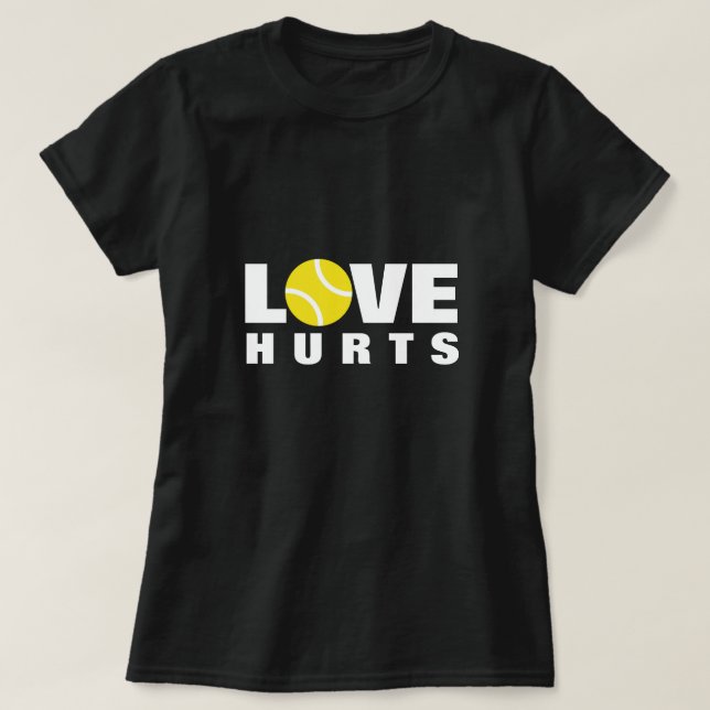 Kärlek, söt tennissport t-shirt för kvinnor (Design framsida)