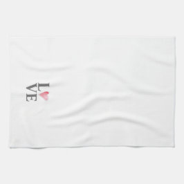 KÄRLEK Sött Rosa Vattenfärg Hjärtat Valentine Kons Kökshandduk