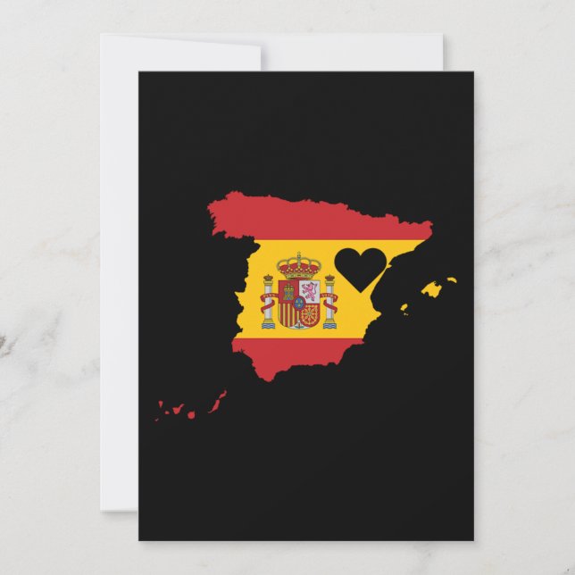 Kärlek Spanien ger Pridet Heart från Spanien Inbjudningar (Framsida)