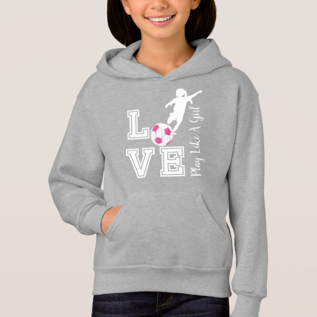 Kärlek - Spela som en flicka - Rosa Tee (Framsida)