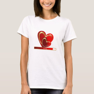 Kärlek Spelar in Röda Hjärtan Personlig Flickvän T Shirt