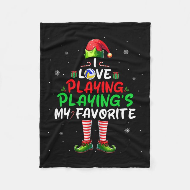 Kärlek spelar min favoritvolleyboll i Julafton Fleecefilt (Framsidan)