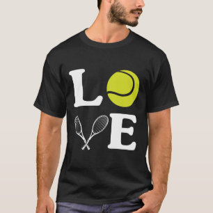 kärlek spelar tennis t shirt