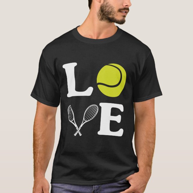 kärlek spelar tennis t shirt (Framsida)
