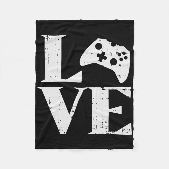 Kärlek Spelkontroll Videospel Gamer Pojkvän Fleecefilt (Framsidan)