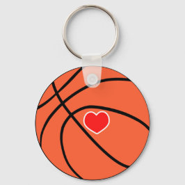 Kärlek sport Basketball. Boll med hjärta Nyckelring