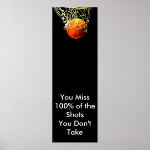 Kärlek Sports Motivational Quote Basketball Poster