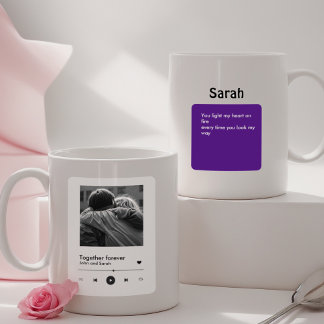 Kärlek: Spotify-Inspired Par Gift for Val Kaffemugg