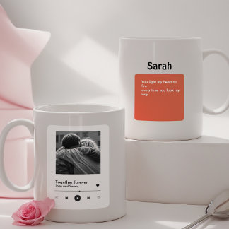 Kärlek: Spotify-Inspired Par Gift for Val Kaffemugg
