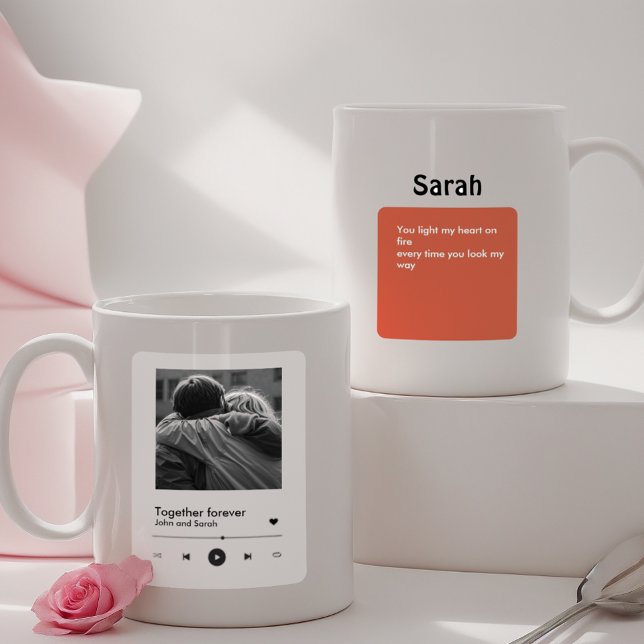 Kärlek: Spotify-Inspired Par Gift for Val Kaffemugg (Skapare uppladdad)
