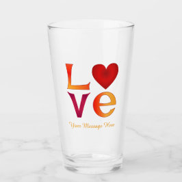 KÄRLEK Square Lettering Ombre Red & Gult Glaskopp