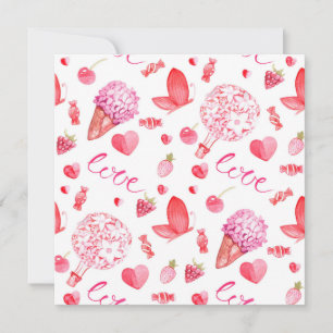 Kärlek Square Notecard för handskriven Kärlek-ante Kort
