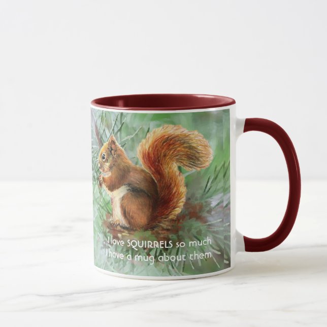 Kärlek SQUIRRELS så mycket I Roligt Quote Mugg (Höger)