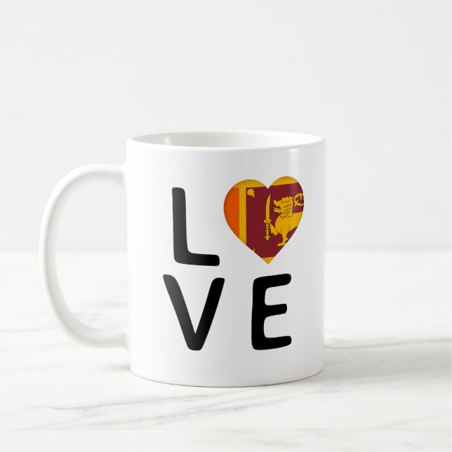 Kärlek - Sri Lanka Flagga Kaffemugg (Vänster)
