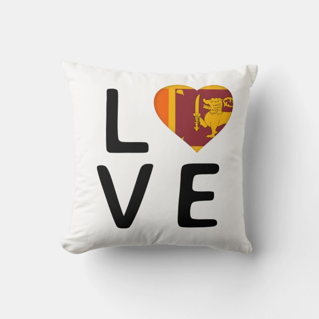 Kärlek - Sri Lanka Flagga Kudde (Framsida)