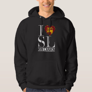 Kärlek Sri Lanka Heart Summer Vacation Flagga Sri Hoodie