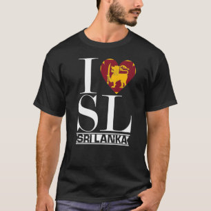Kärlek Sri Lanka Heart Summer Vacation Flagga Sri  T Shirt