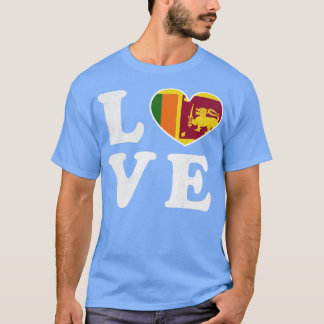 Kärlek Sri Lanka Pride Flagga Vintage I Kärlek Sri T Shirt