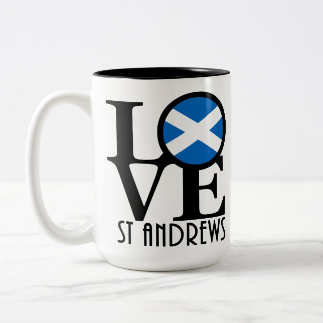 KÄRLEK St Andrews Scotland 15oz Två-Tonad Mugg (Vänster)