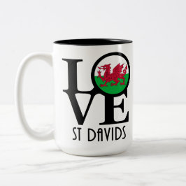 KÄRLEK St Davids, Wales 15oz Två-Tonad Mugg
