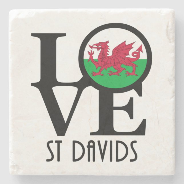 KÄRLEK St Davids Wales Stenunderlägg (Framsidan)