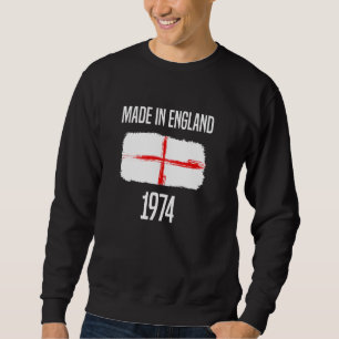 Kärlek St Georges Day made in England 1974 for Eng Lång Ärmad Tröja