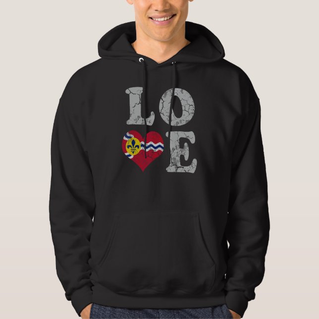 Kärlek St Louis Flagga Home Family St Louisan Miss Hoodie (Framsida)