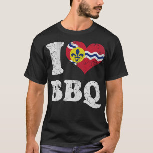 Kärlek St Louis Missouri BBQ Barbecue Grilling Gri T Shirt