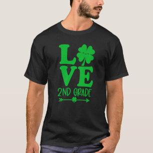Kärlek St Patrick S Day Shamrock 2 nd Klass Lacher T Shirt
